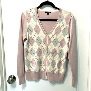 Brooks Brothers silk argyle cardigan
